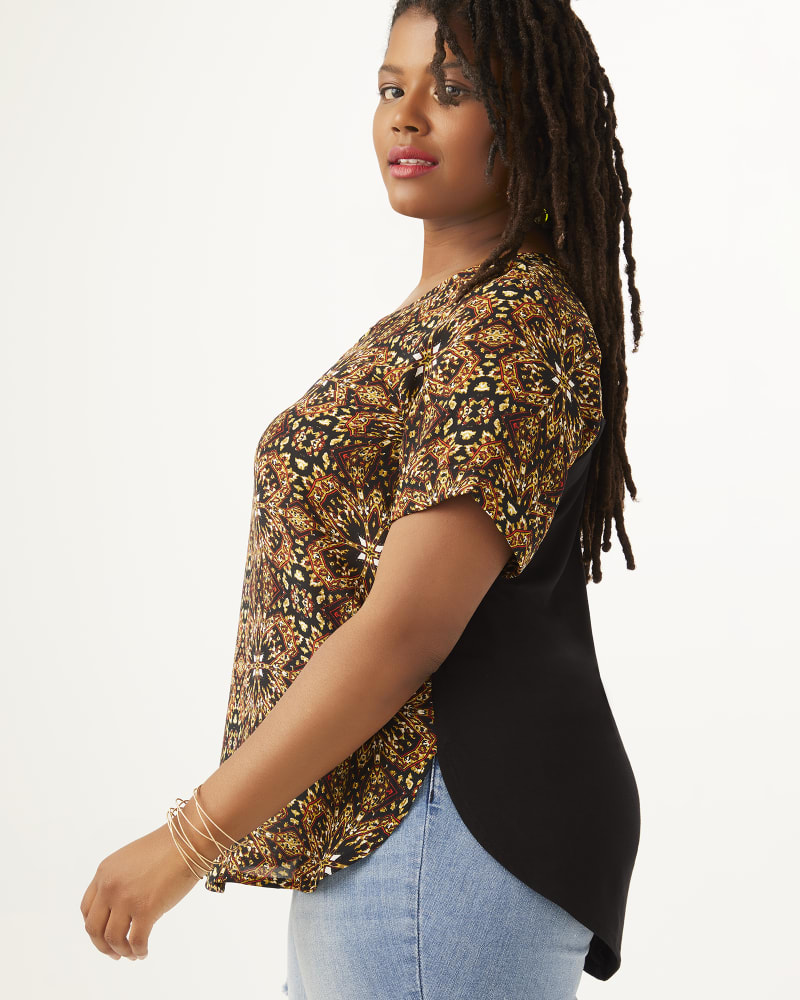 Side of plus size Leslie High-Low Hem Printed Top by Molly&Isadora | Dia&Co | dia_product_style_image_id:162371